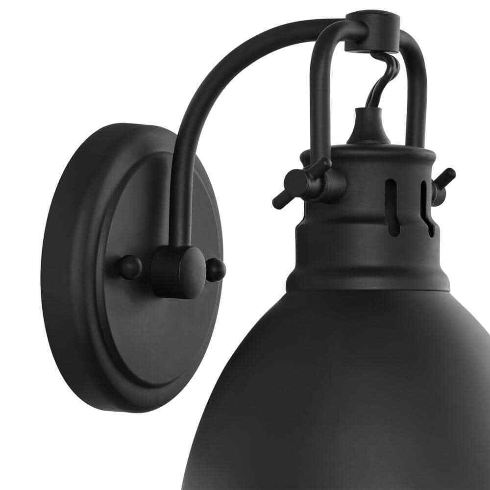 Hampton Bay Coalville Matte Black Indoor Farmhouse Wall Sconce Light Fixture