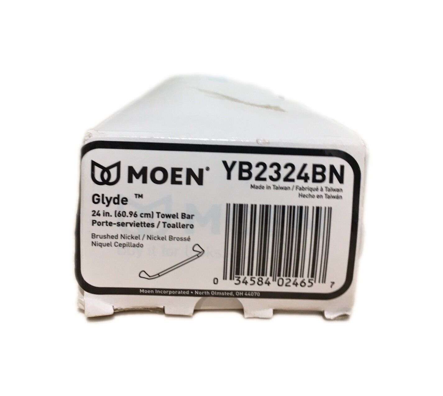MOEN Glyde 24 in. Towel Bar in Brushed Nickel YB2324BN