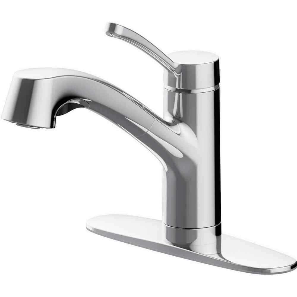 Glacier Bay McKenna Pull Out Sprayer Kitchen Faucet in Chrome w/ Turbo Spray