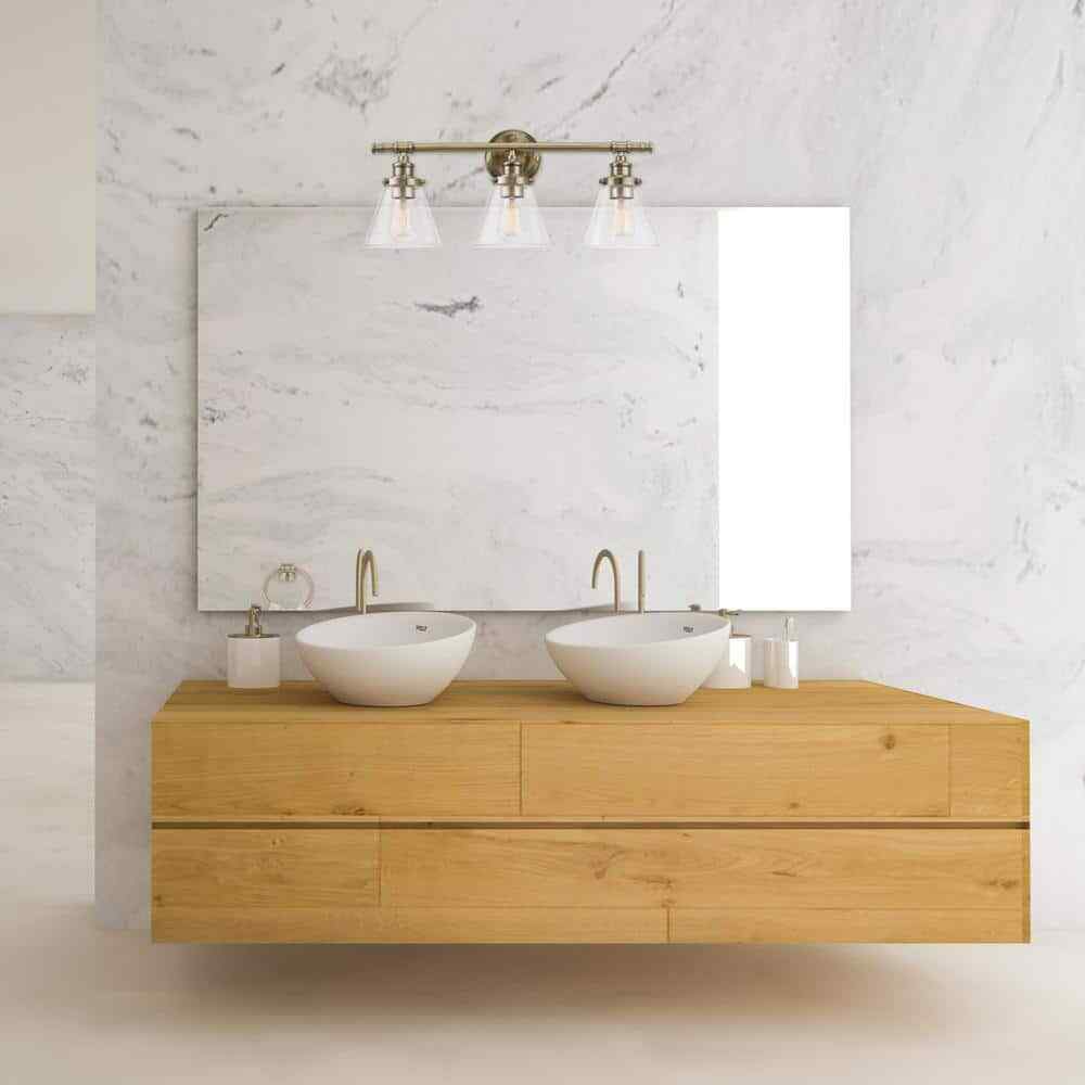 Globe Electric Parker 3-Light Brass 5-Piece All-In-One Bath Vanity Light Set