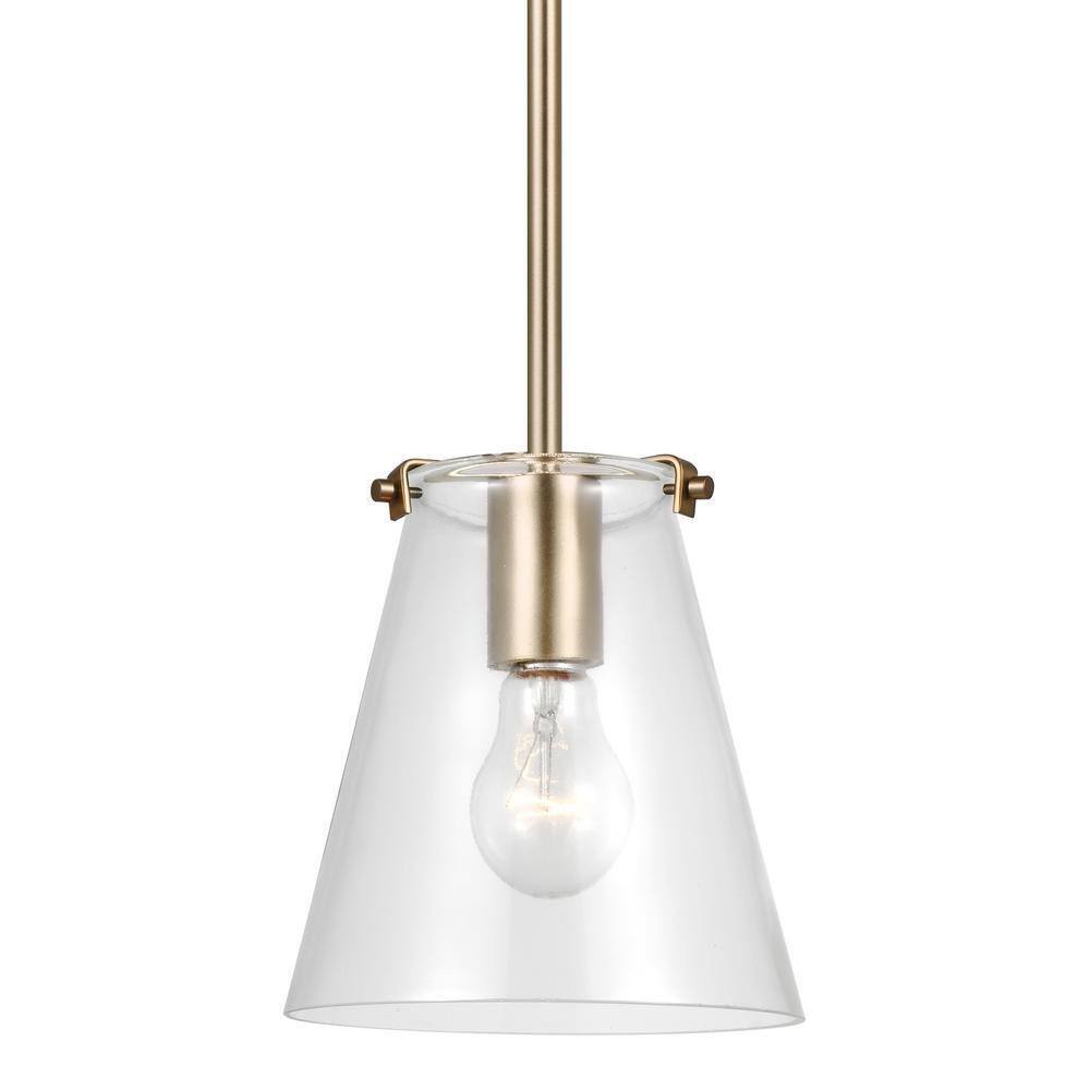 Generation Lighting Blaine 1-Light Satin Brass Hanging Pendant