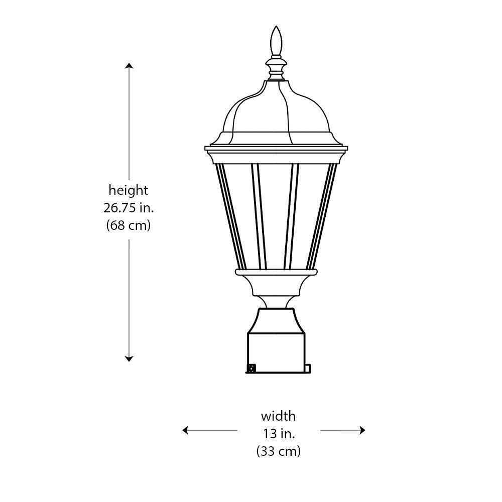 Bel Air Lighting Classical 3-Light White Outdoor Lamp Post Light Fixture