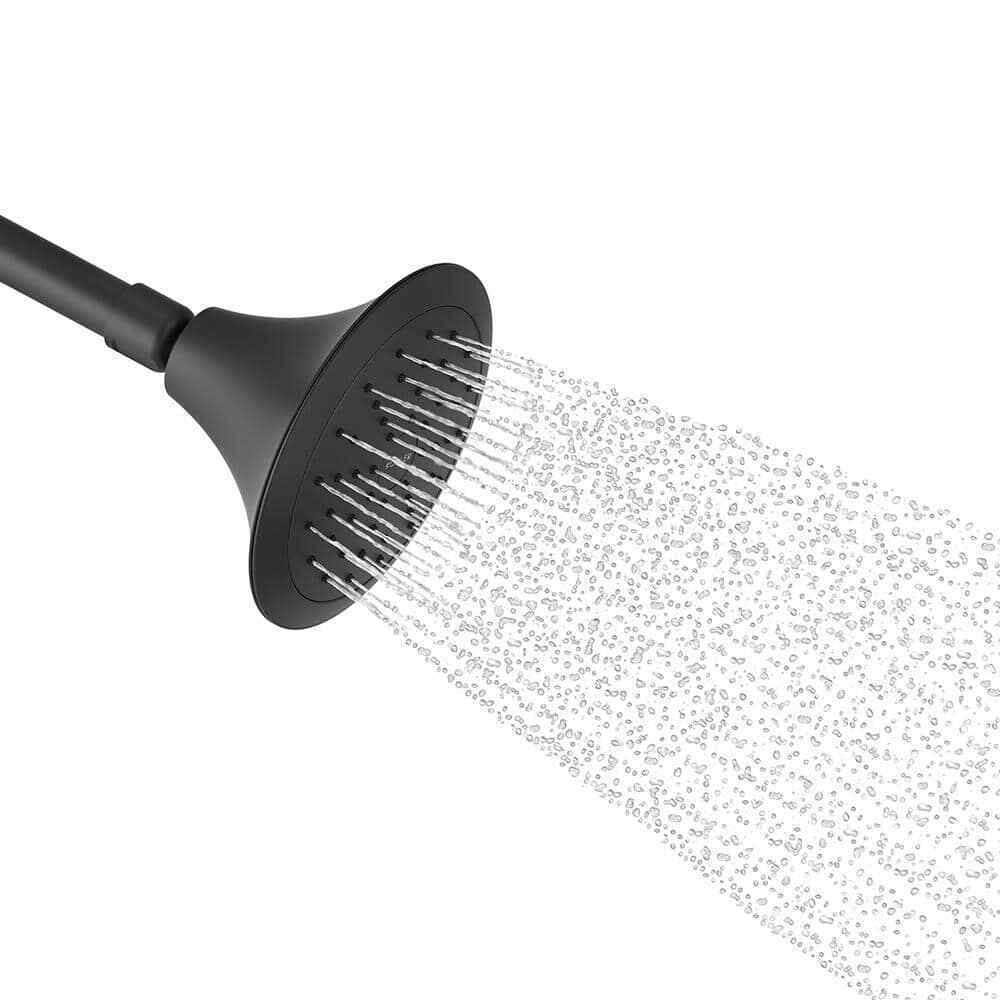 KOHLER Forte 1-Spray Patterns Wall Mount Fixed Shower Head in Matte Black