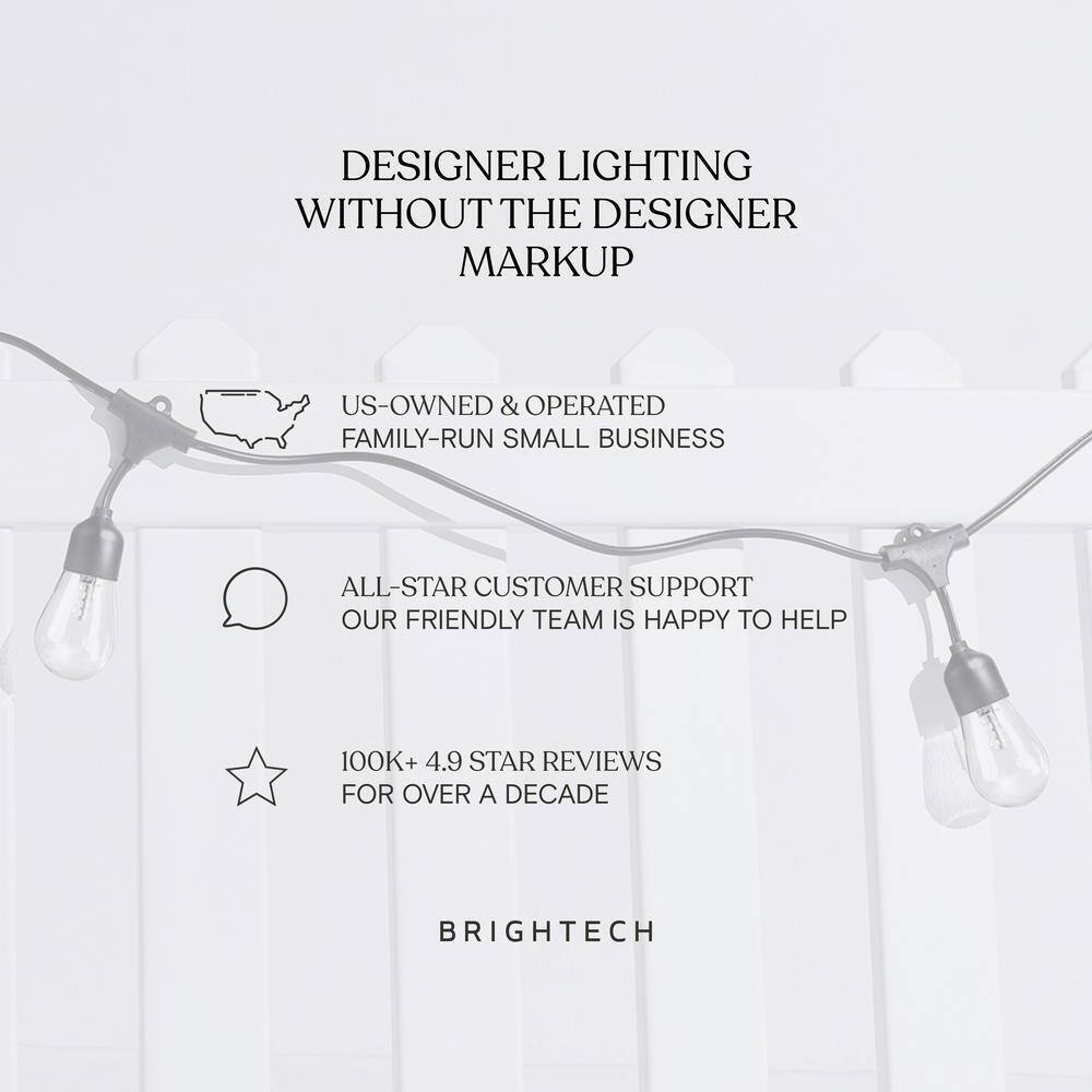 Brightech Ambience Pro 15-Light 48 ft. Outdoor Solar LED Edison String Light