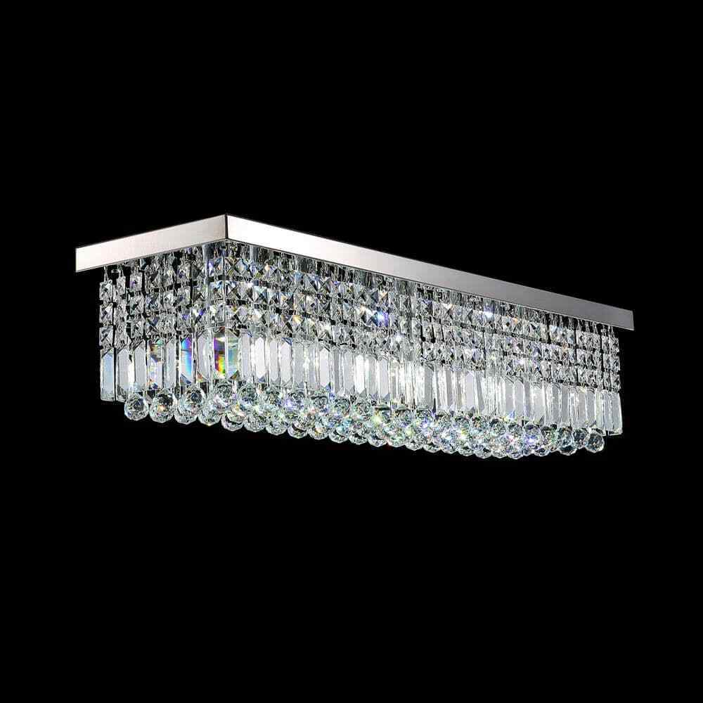 SILJOY 40 in. Modern 8-Light Rectangle Crystal Chandelier Ceiling Light Fixture