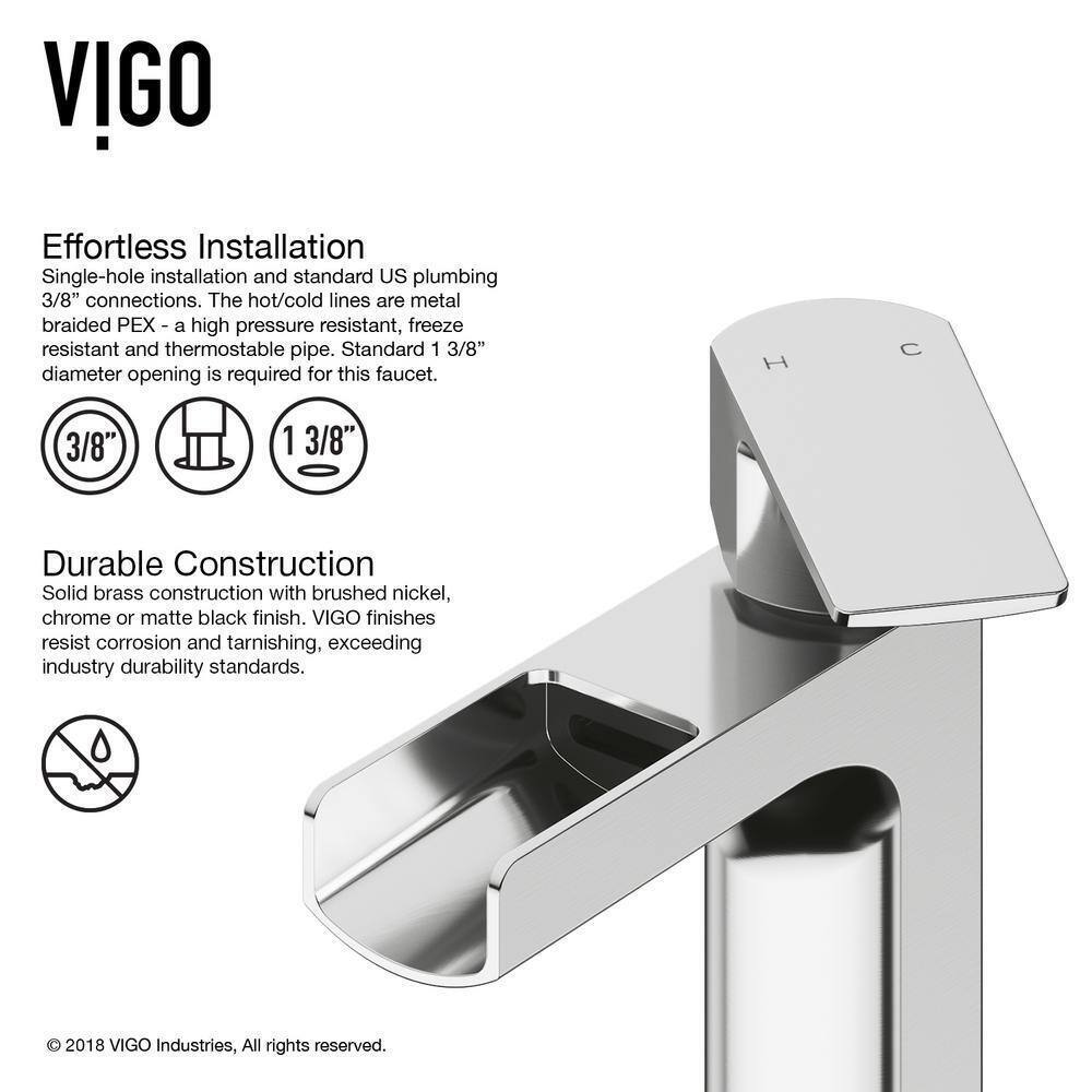 VIGO Ileana Single Handle Single-Hole Bathroom Faucet in Chrome VG01042CH
