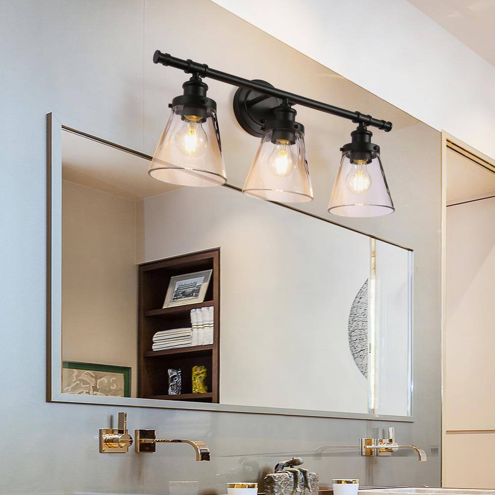 Spitzer 3-Light Black Vanity Light