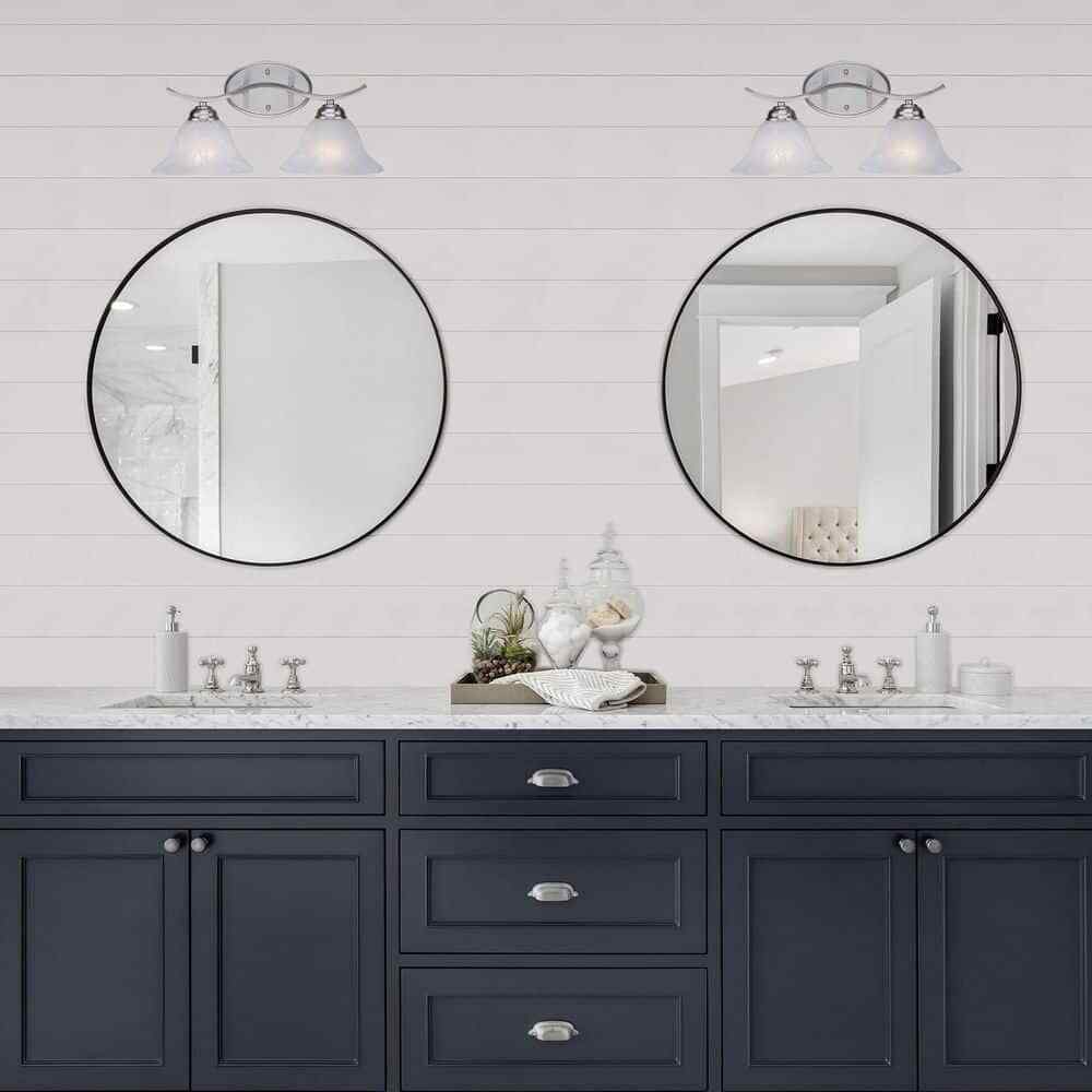 Bel Air Lighting Hollyslope 17 in.Brushed Nickel Bathroom Vanity Light Fixture