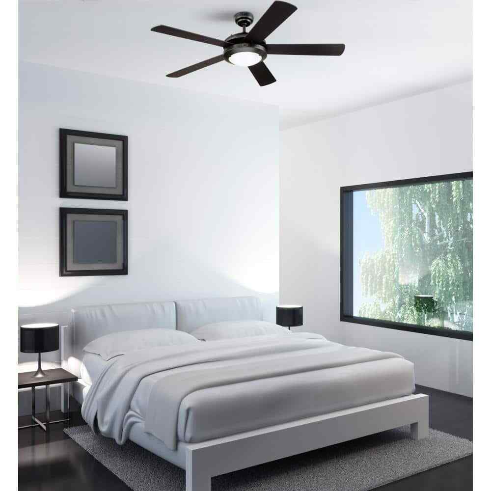 Westinghouse Comet LED 52 in. LED Matte Black Ceiling Fan with Light Fixture
