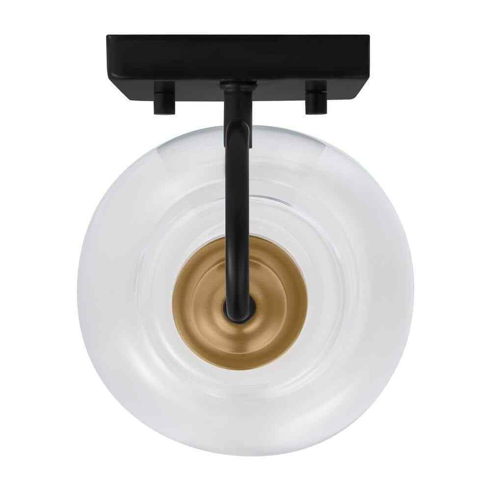 Home Decorators Halyn 4.5 in. 1-Light Matte Black Indoor Wall Sconce