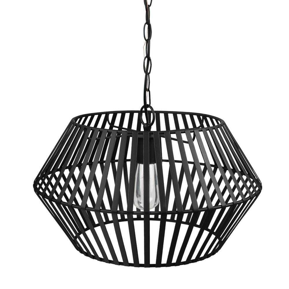 Globe Electric Juliet 1-Light Matte Black Chandelier with Caged Metal Shade