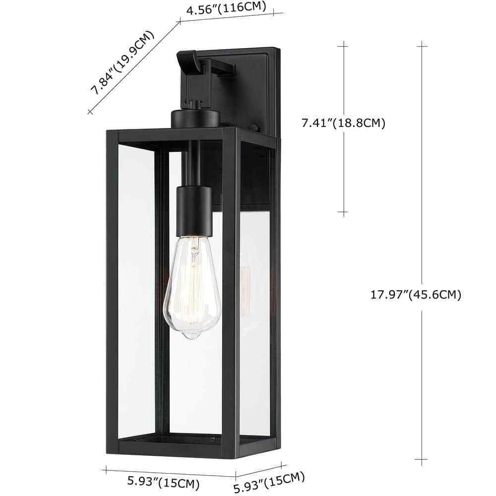 Pia Ricco 1-Light Black Exterior Waterproof Wall Sconce Outdoor Light Fixture