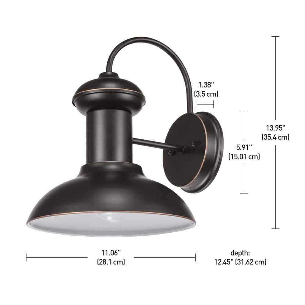Globe Electric Jamenson Oil-Rubbed Bronze Farmhouse Indoor/Outdoor Wall Sconce