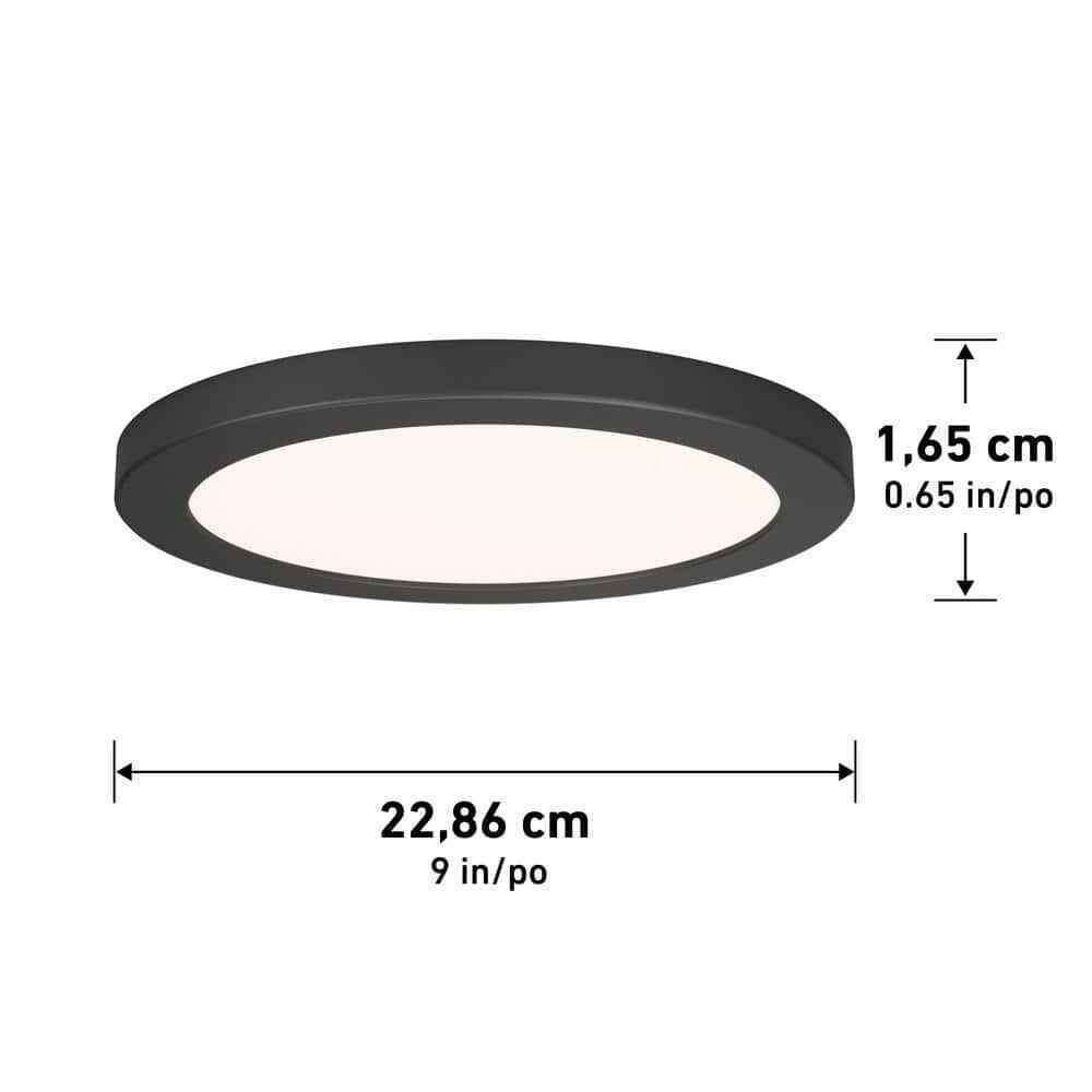 Artika Europa Disk Black Modern LED 3 CCT Flush Mount Ceiling Light Fixture