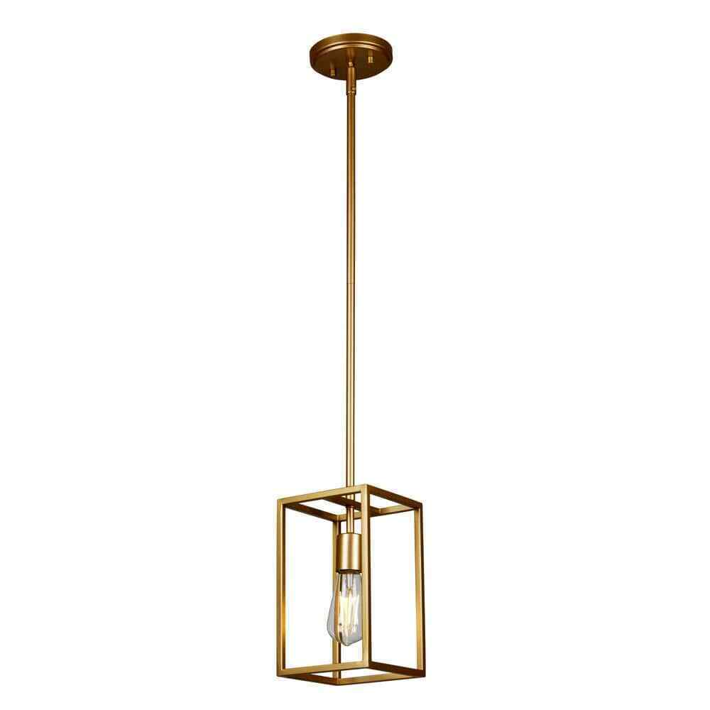 STANFORD LIGHTING Argenta 1-Light Antique Brass Cage Pendant