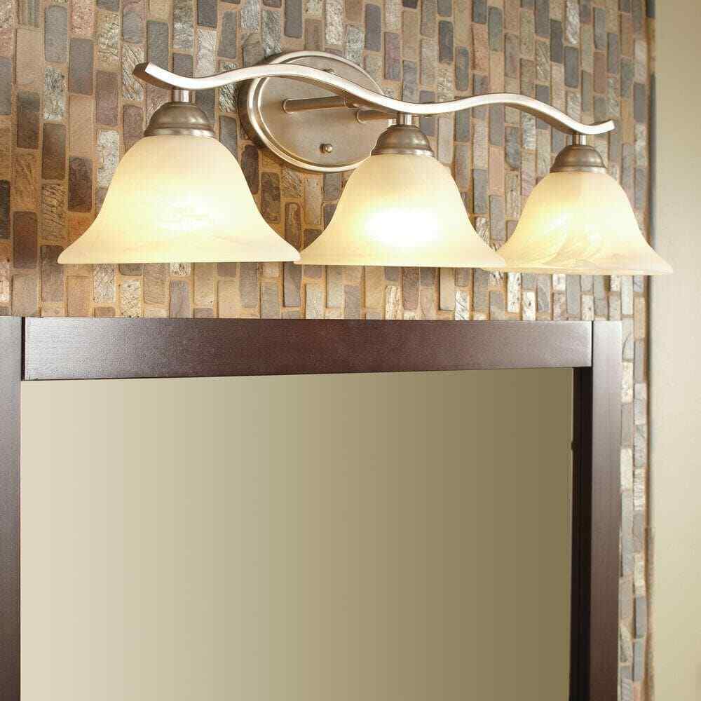 Hampton Bay Andenne 26.3 in. 3-Light Brushed Nickel Bathroom Vanity Light