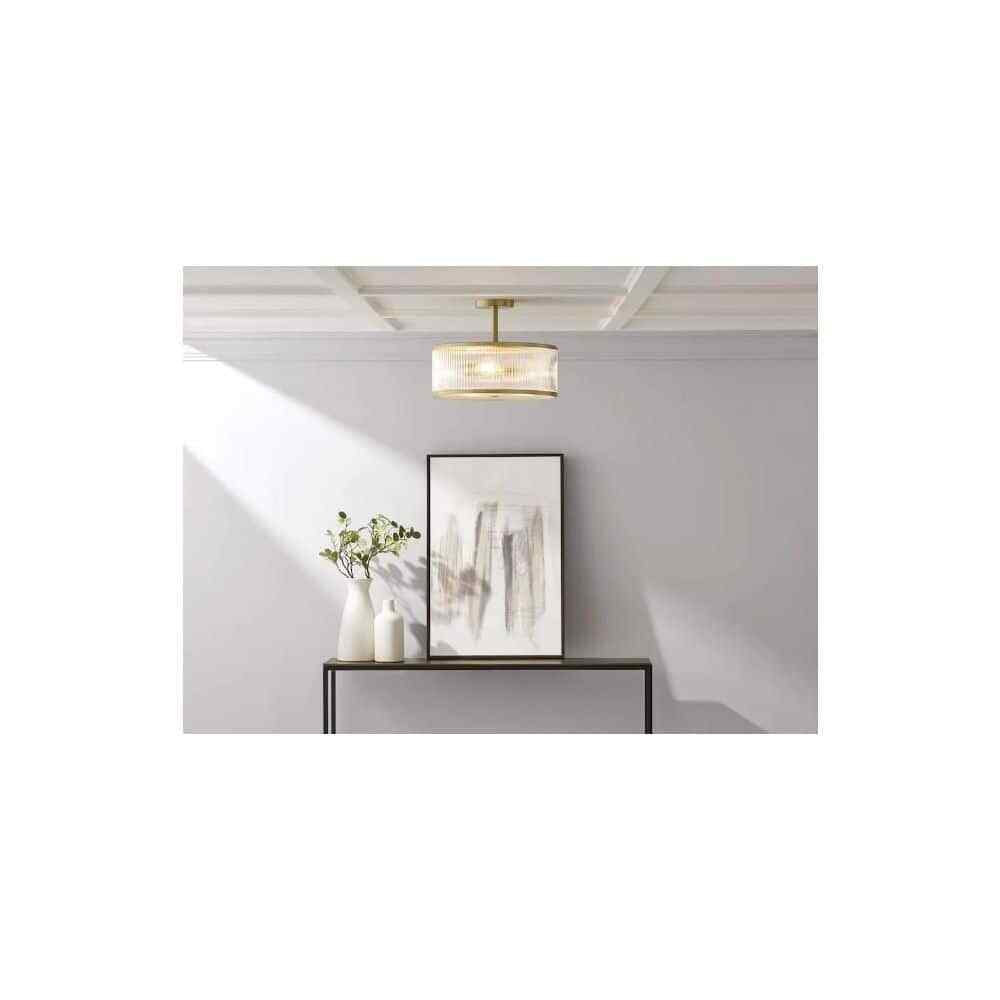 GLUCKSTEINELEMENTS Ashbury 3-Light Brushed Brass Semi Flush Mount 38677-HBC