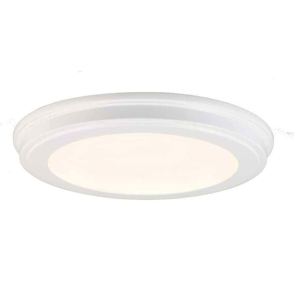 Commercial Electric 13 in. White Selectable LED Flush Mount JJU3011L-2/WHT