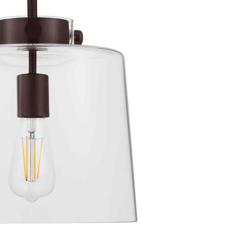 Hampton Bay Mullins 10 in. 1-Light Oil Rubbed Bronze Pendant Hanging Light