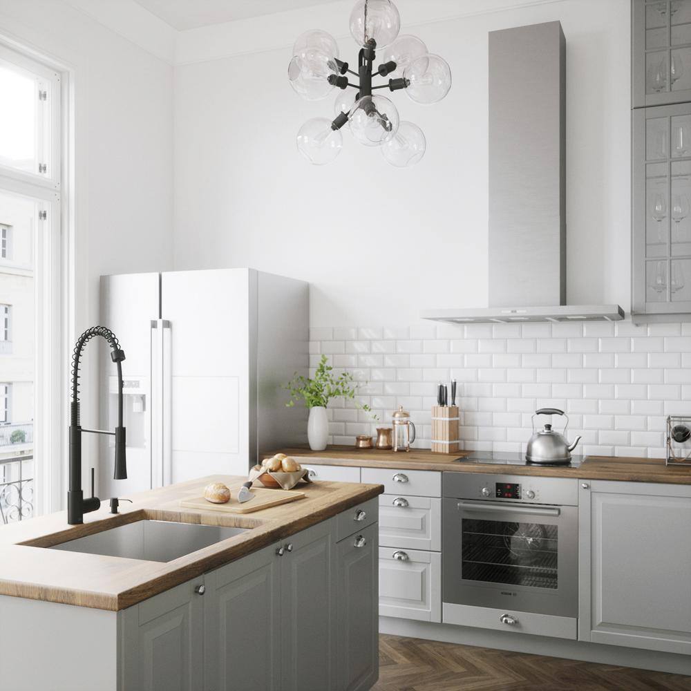 VIGO Laurelton Single Handle Pull-Down Sprayer Kitchen Faucet in Matte Black