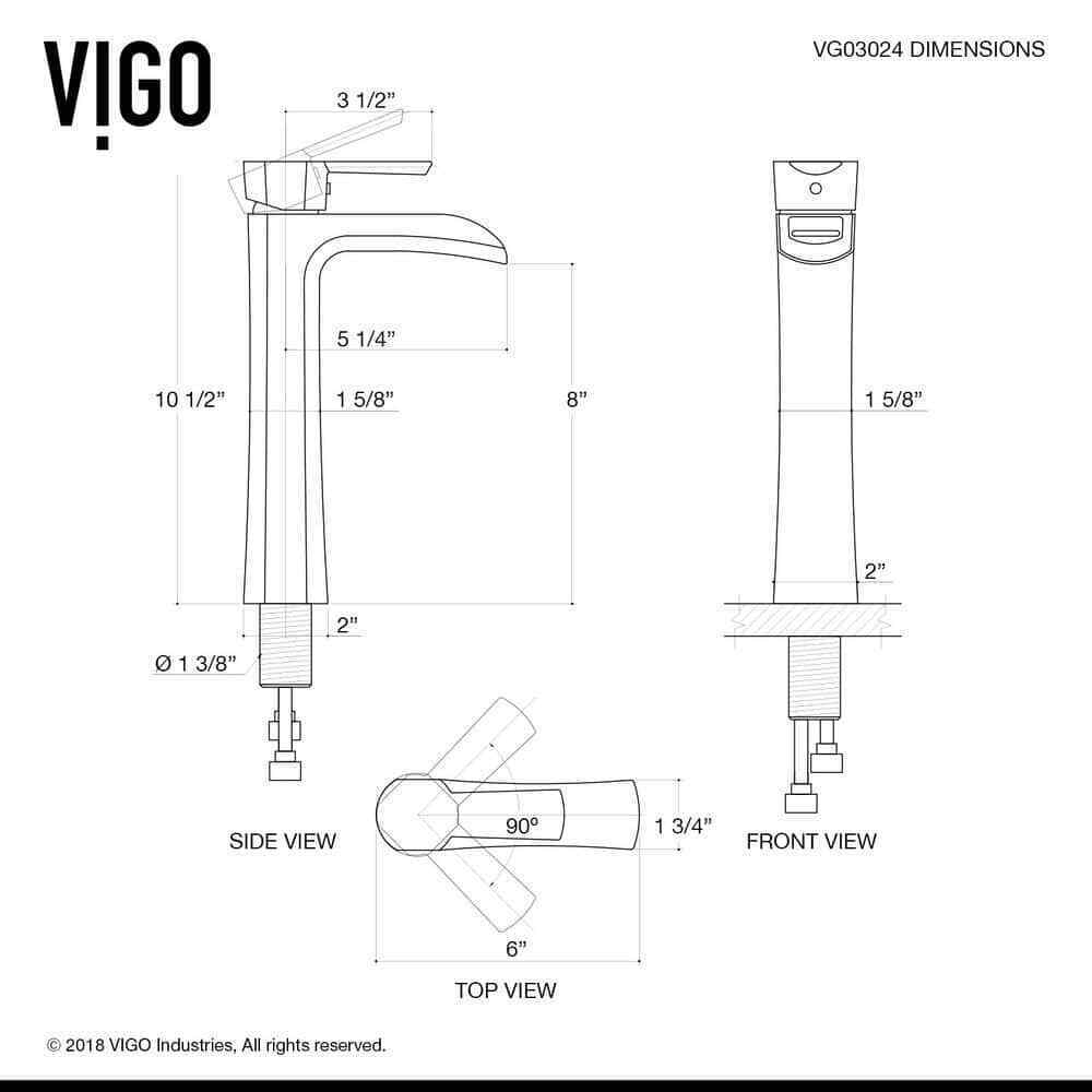 VIGO Niko Single Handle Single-Hole Bathroom Vessel Faucet in Matte Black
