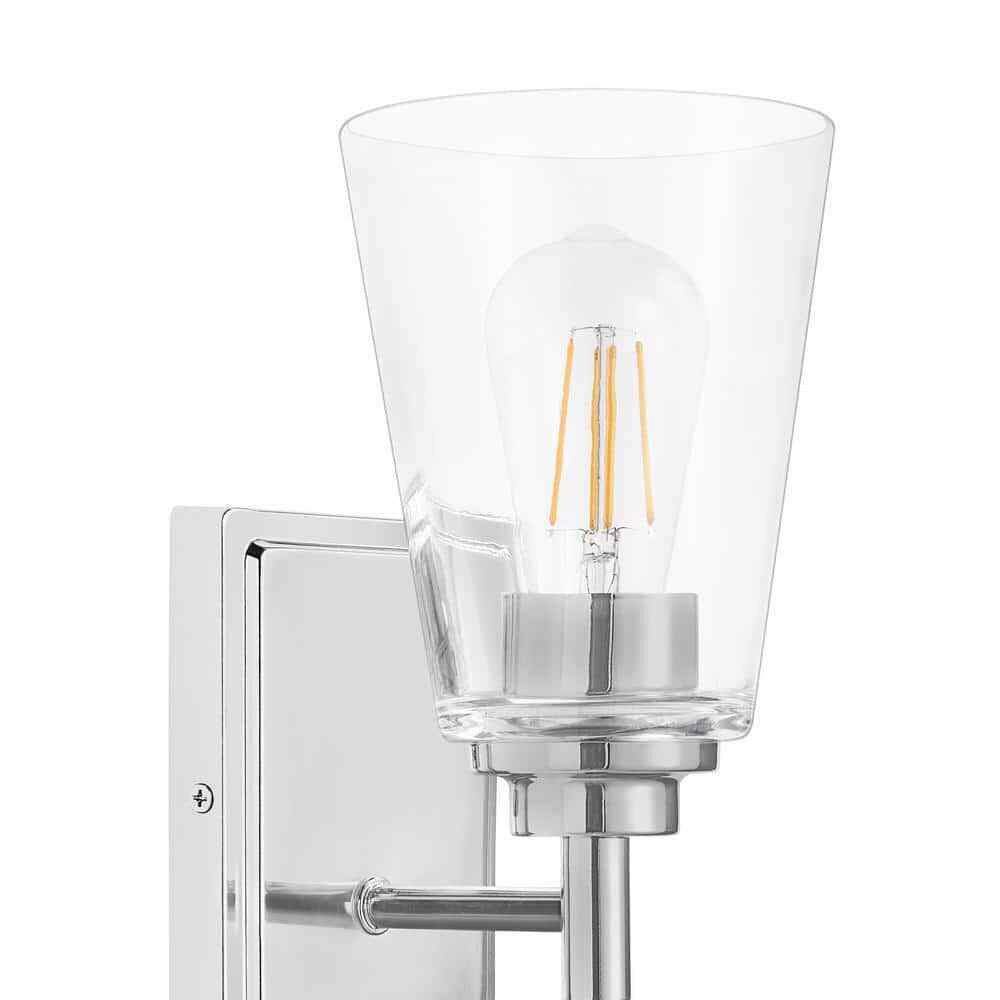 Hampton Bay Wakefield 5.25 in. 1-Light Chrome Modern Wall Mount Sconce Light
