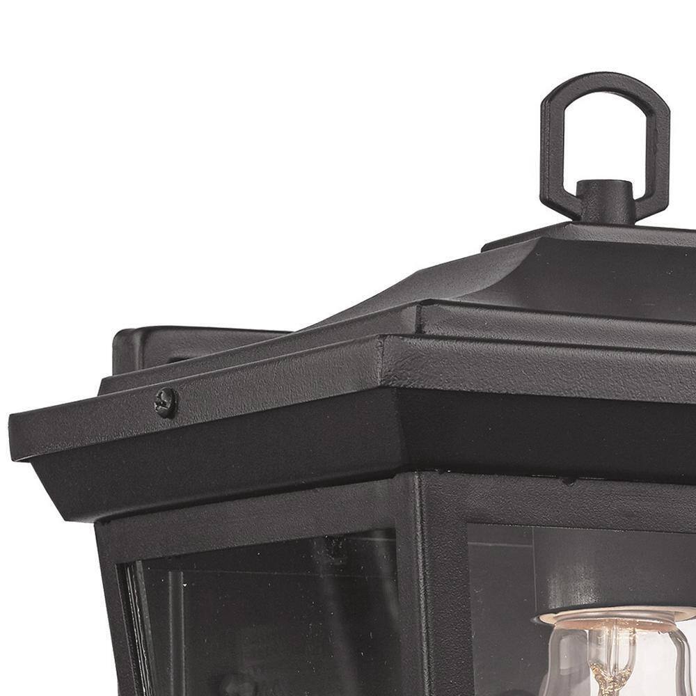 Bel Air Lighting Turlock 1-Light Black Outdoor Wall Light Fixture w/ Clear Glass