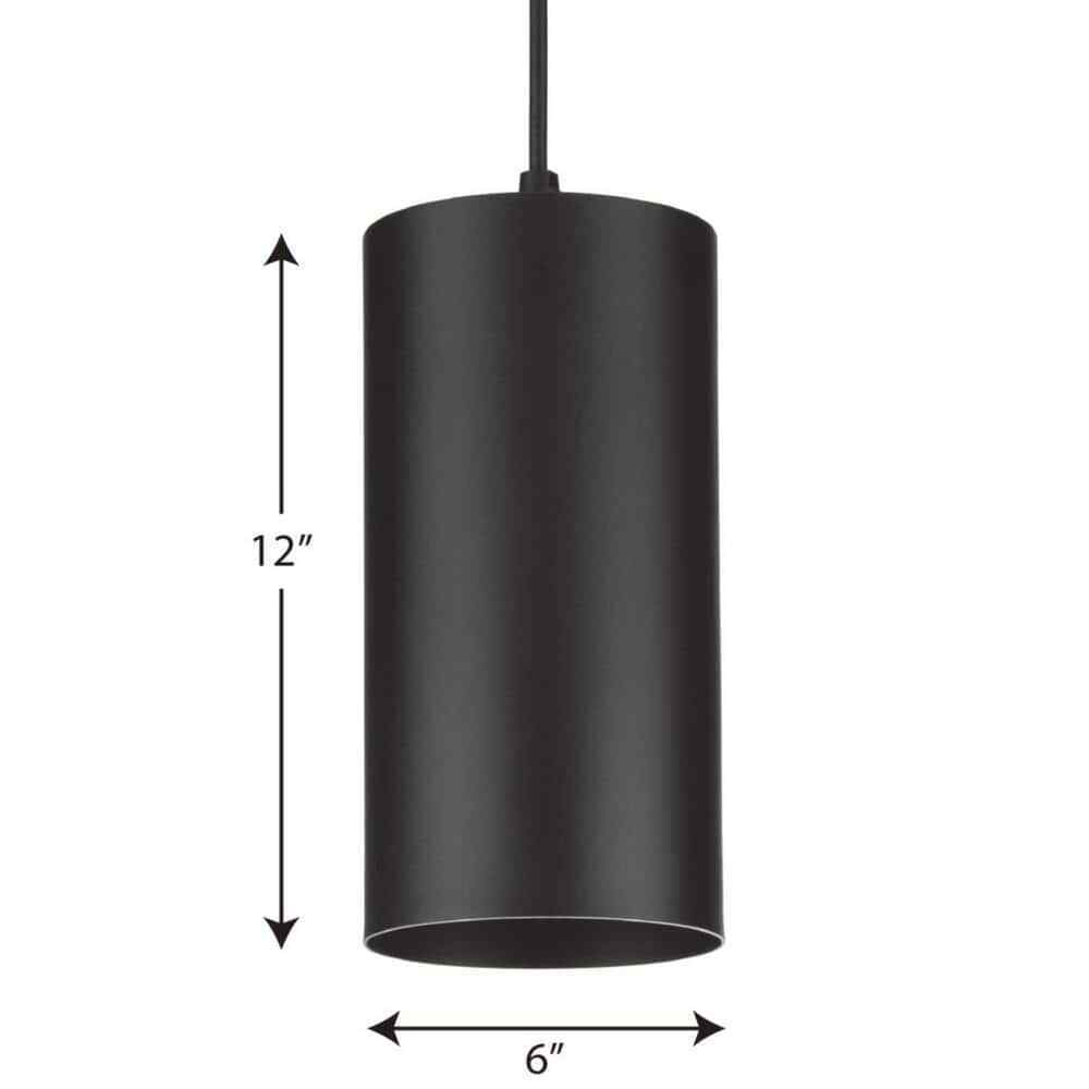 Progress Lighting Cylinder 1-Light Black Modern Outdoor Pendant Hanging Light