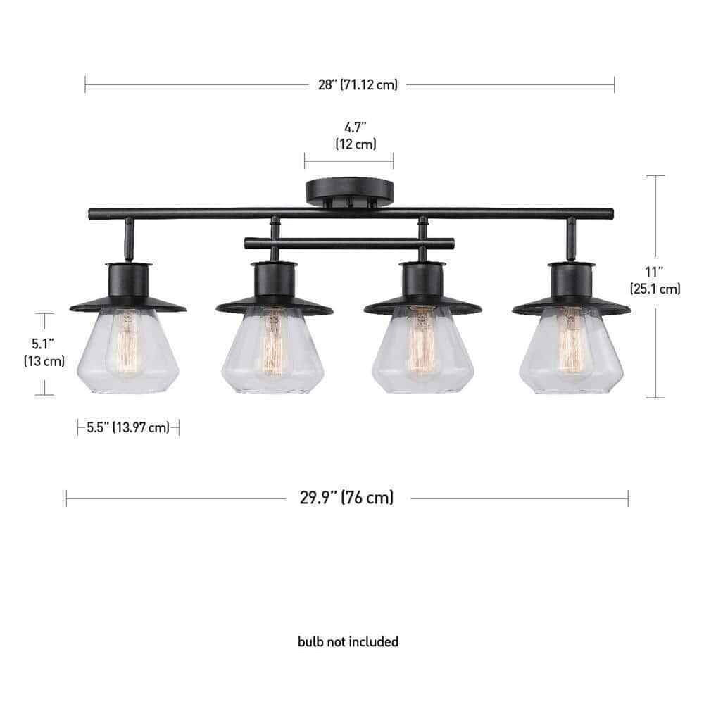 Globe Electric Nate 2 ft. 4-Light Dark Bronze Track Lighting Kit w/ Glass Shades