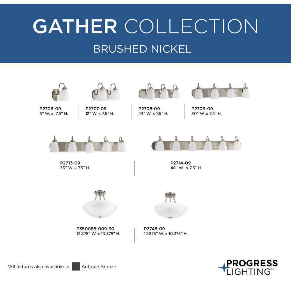 Progress Lighting Gather Brushed Nickel Integrated LED Semi-Flush Mount