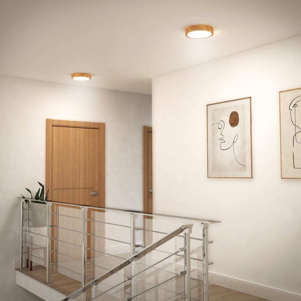 Artika Dryad 10 in. 1-Light Wood Integrated LED Modern Flush Mount Ceiling Light