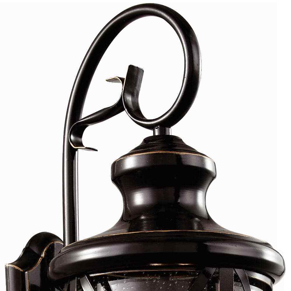 Bel Air Lighting Chandler Rubbed Bronze Outdoor Wall Light Fixture Seeded Glass