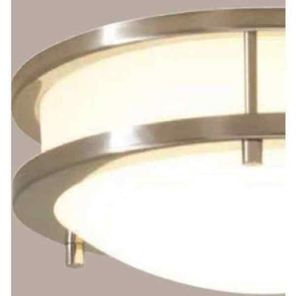 Hampton Bay Flaxmere 11.8 in. Brushed Nickel LED Flush Mount Ceiling Light