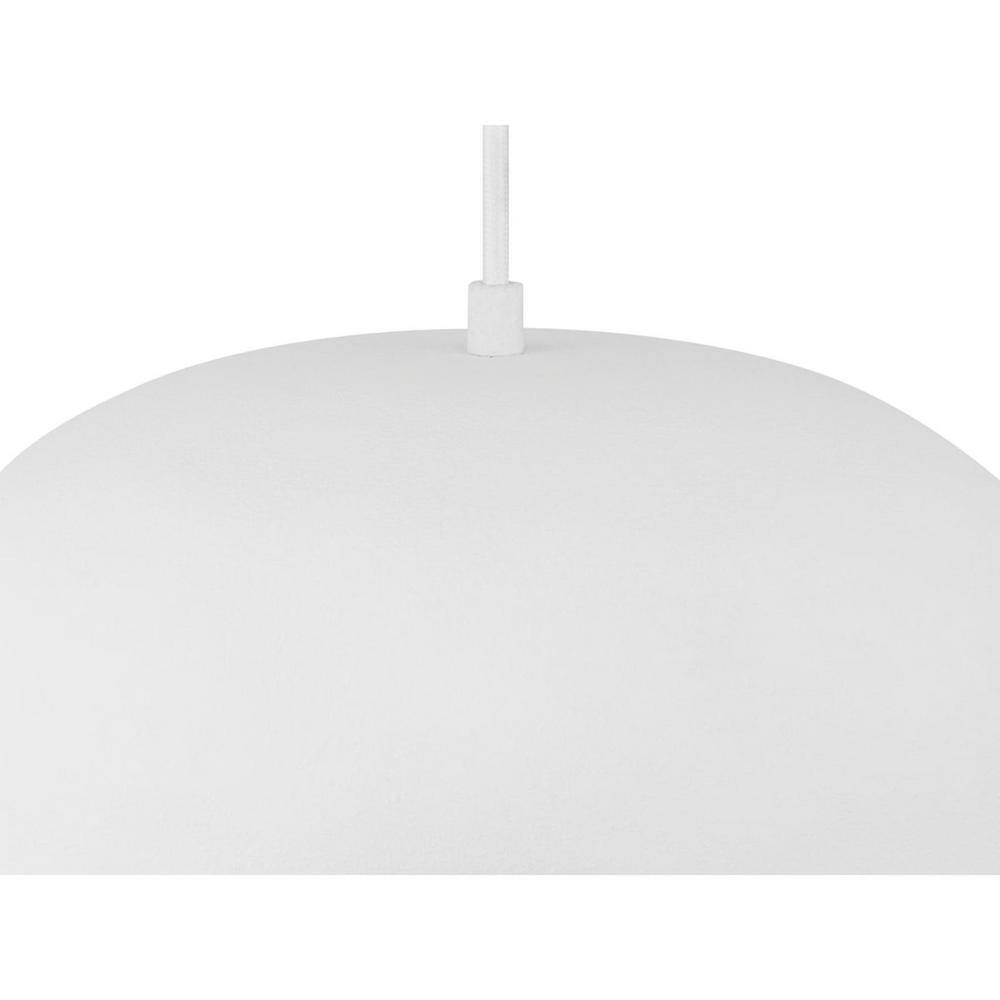 Progress Lighting Arriccio 14 in. White Plaster Round Shaded Pendant Light