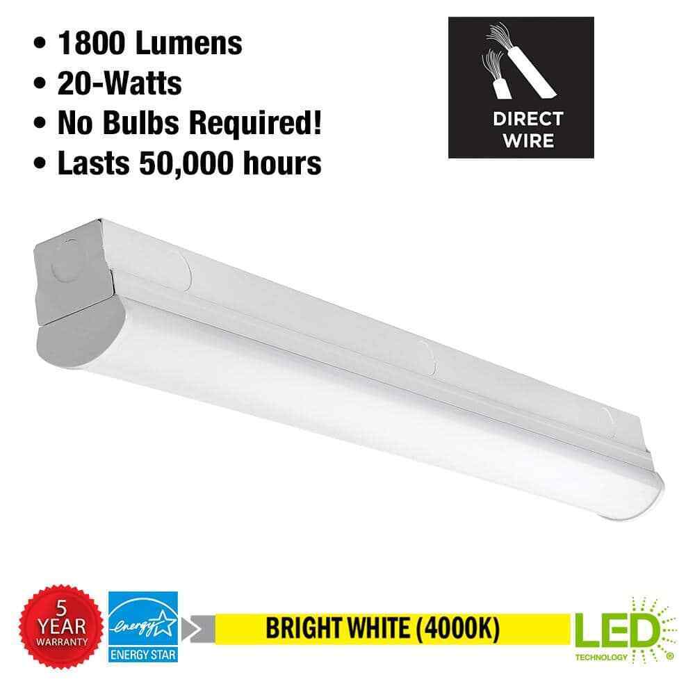 Commercial Electric 2 ft LED Garage Workshop Ceiling Strip Light Fixture