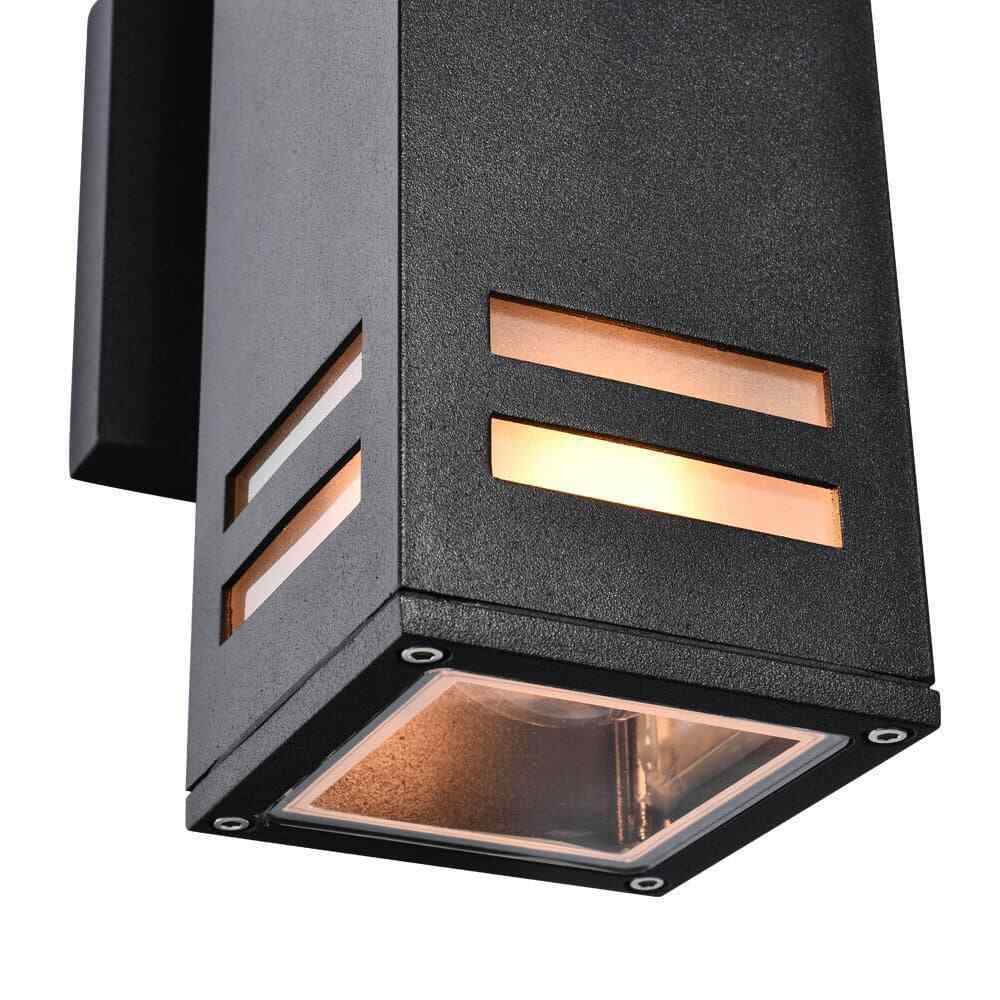RRTYO 2-Light Matte Black Outdoor Waterproof Wall Lantern Exterior Sconce