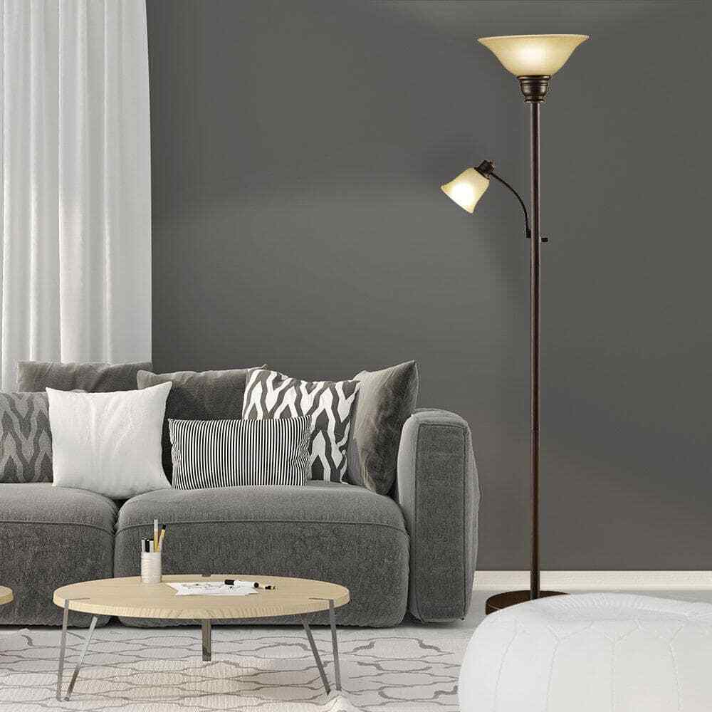 Cresswell 71 in. Oil Rubbed Bronze Torchiere Floor Lamp w/ Reading Light