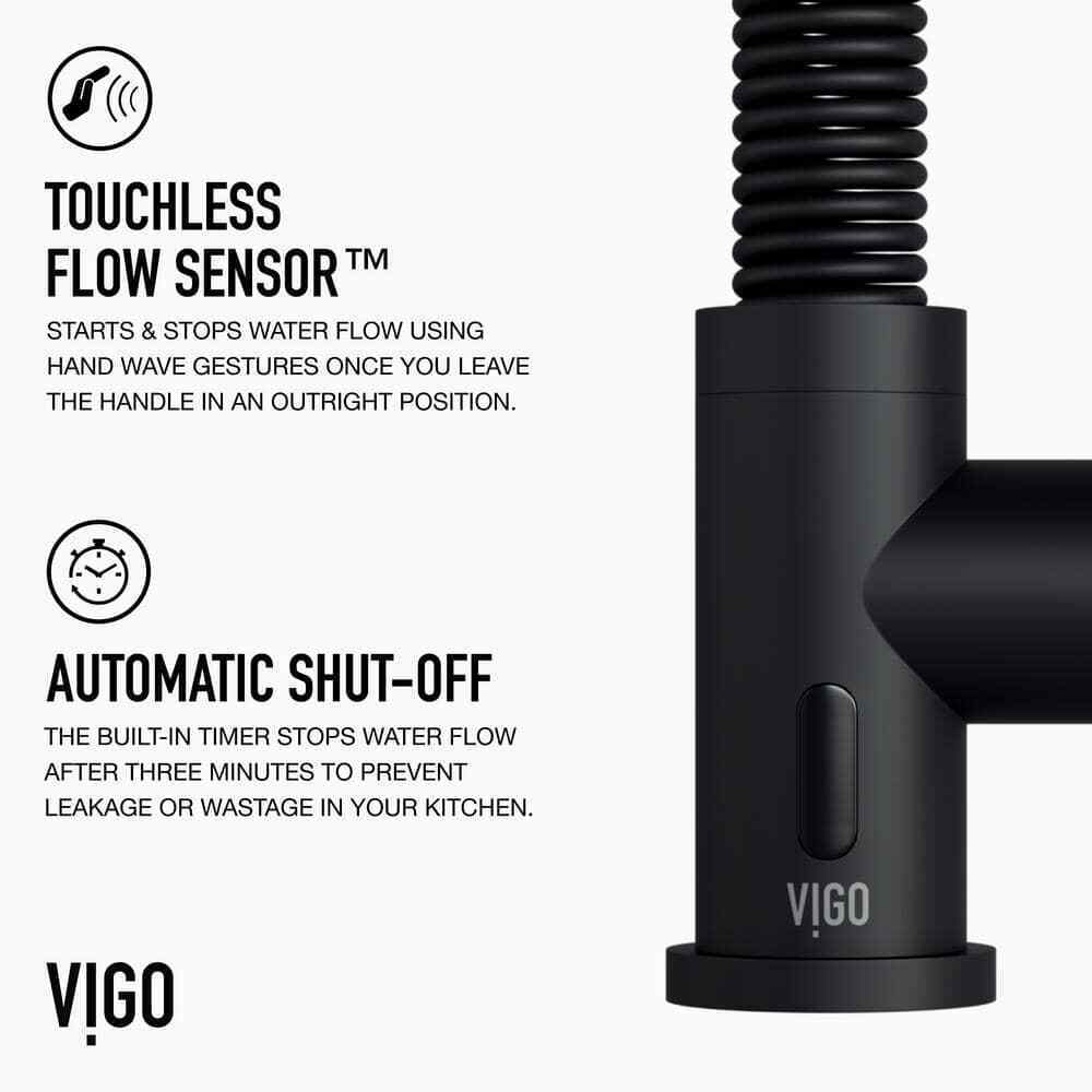 VIGO Edison Single Handle Pull-Down Sprayer Kitchen Faucet w/ Touchless Sensor