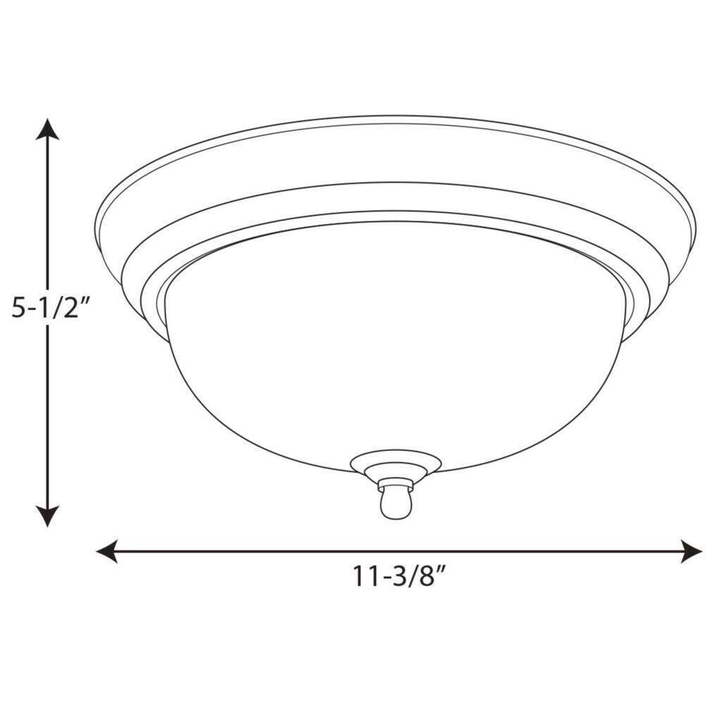 Progress Lighting 1-Light Antique Bronze Flush Mount with Etched Glass
