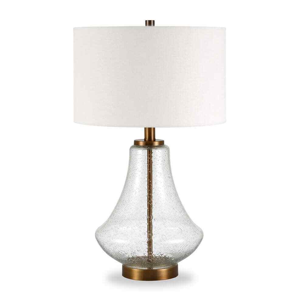 Meyer&Cross Lagos 23 in. Table Lamp in Brushed Brass and Seeded Glass