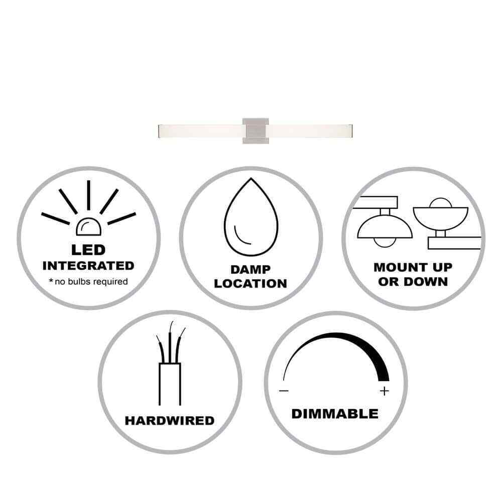 Bel Air Lighting Saavy 36 in. 2-Light Integrated LED Vanity Light Fixture