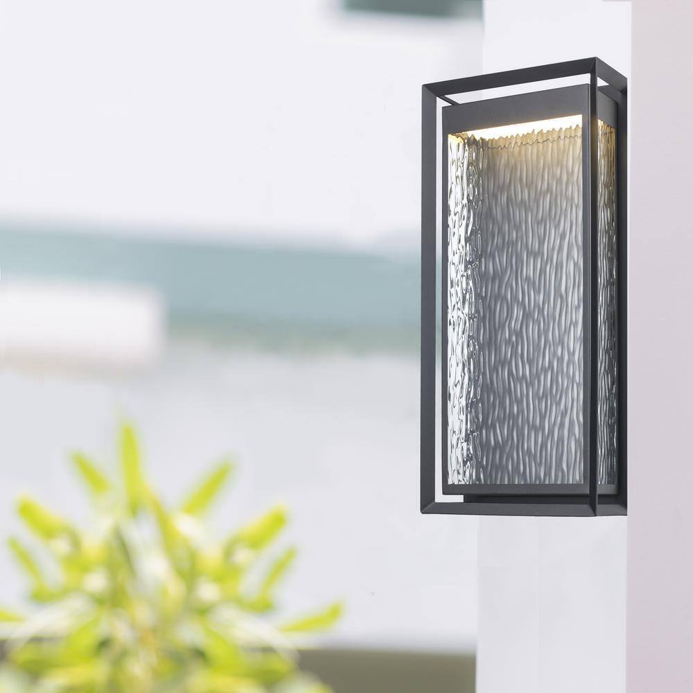 Bel Air Lighting Steelwater 23 in. Black LED Outdoor Wall Light Fixture