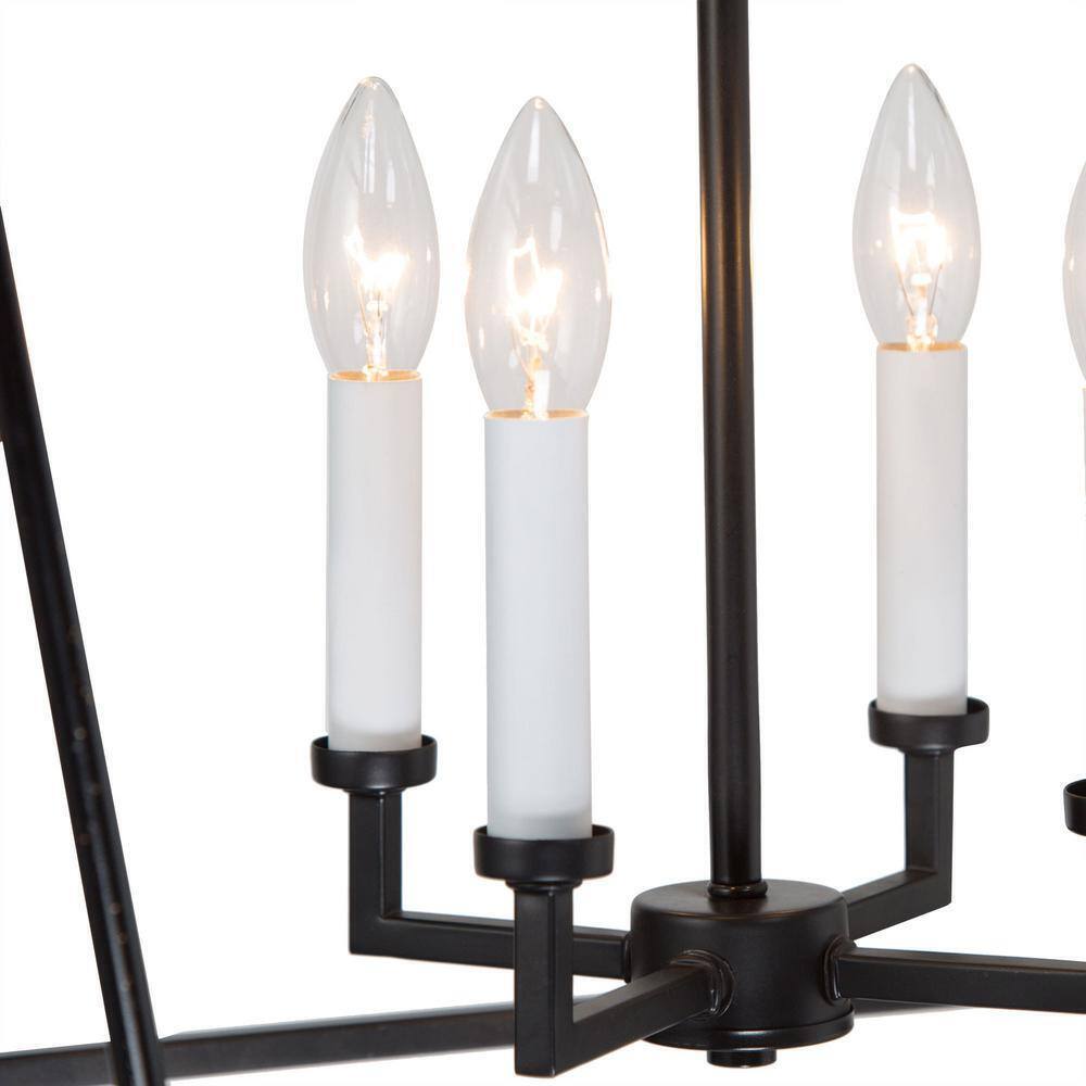 LNC Black Chandelier Modern Island Cage 4-Light Ceiling Light
