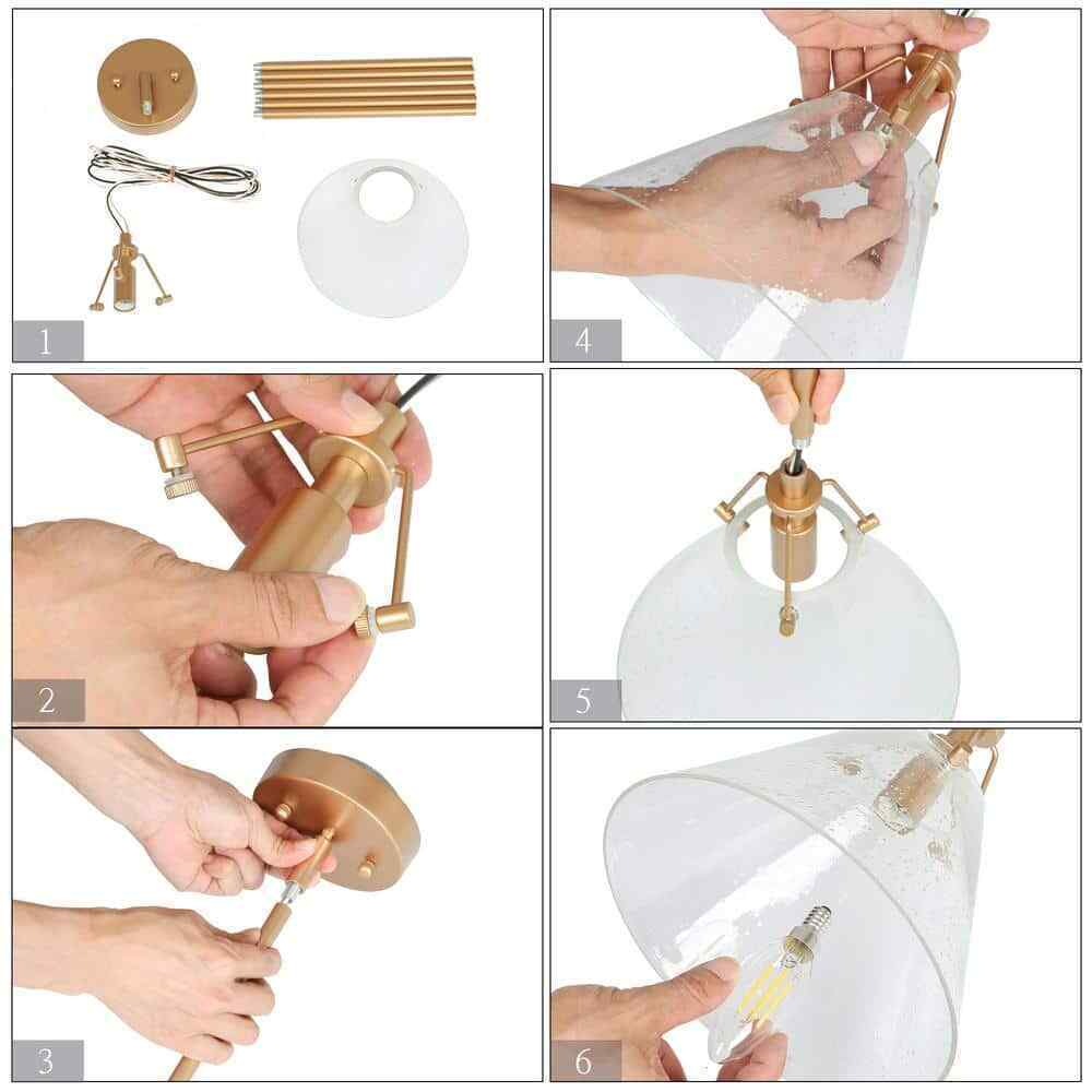 Uolfin Modern Mini Pendant Light 1-Light Gold Kitchen Island Pendant Light