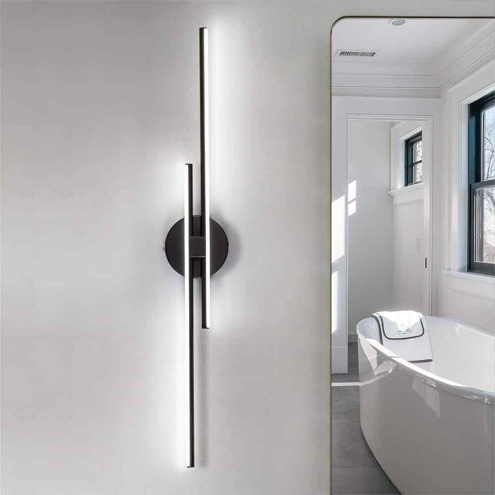 EDISLIVE Bourget Modern Black LED Bath Vanity Light Bar Wall Sconce