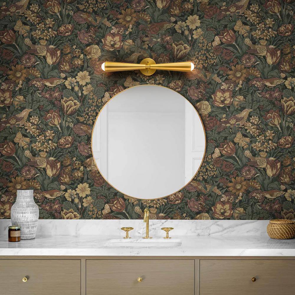 RRTYO Aaru Brass Up Down Cone Linear LED Bathroom Vanity Light Wall Sconce