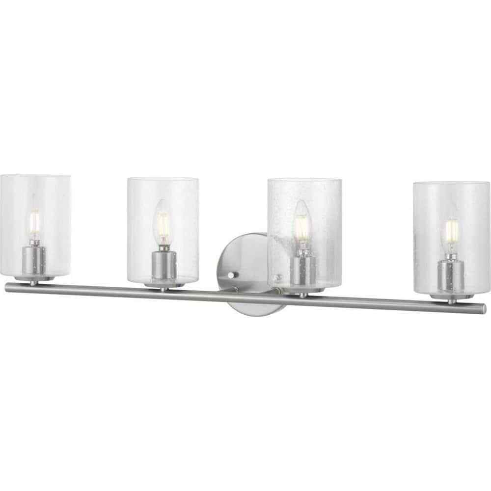 Hampton Bay Champlain 4-Light Brushed Nickel Modern Bathroom Vanity Light