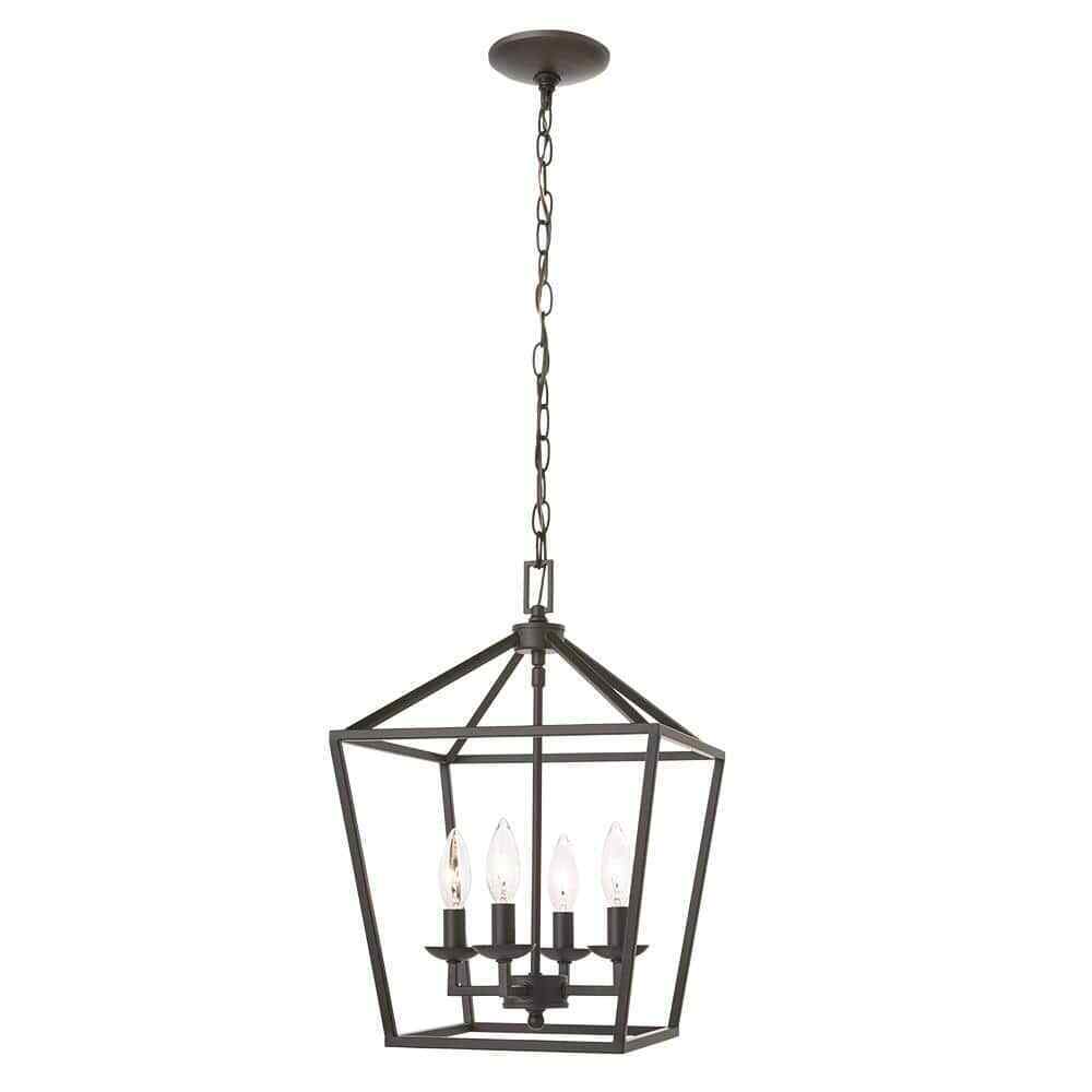 Home Decorators Weyburn 4-Light Bronze Farmhouse Chandelier Light Fixture