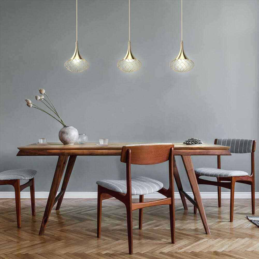 Volume Lighting LED Indoor Antique Gold Hanging Mini Pendant Light White Lens