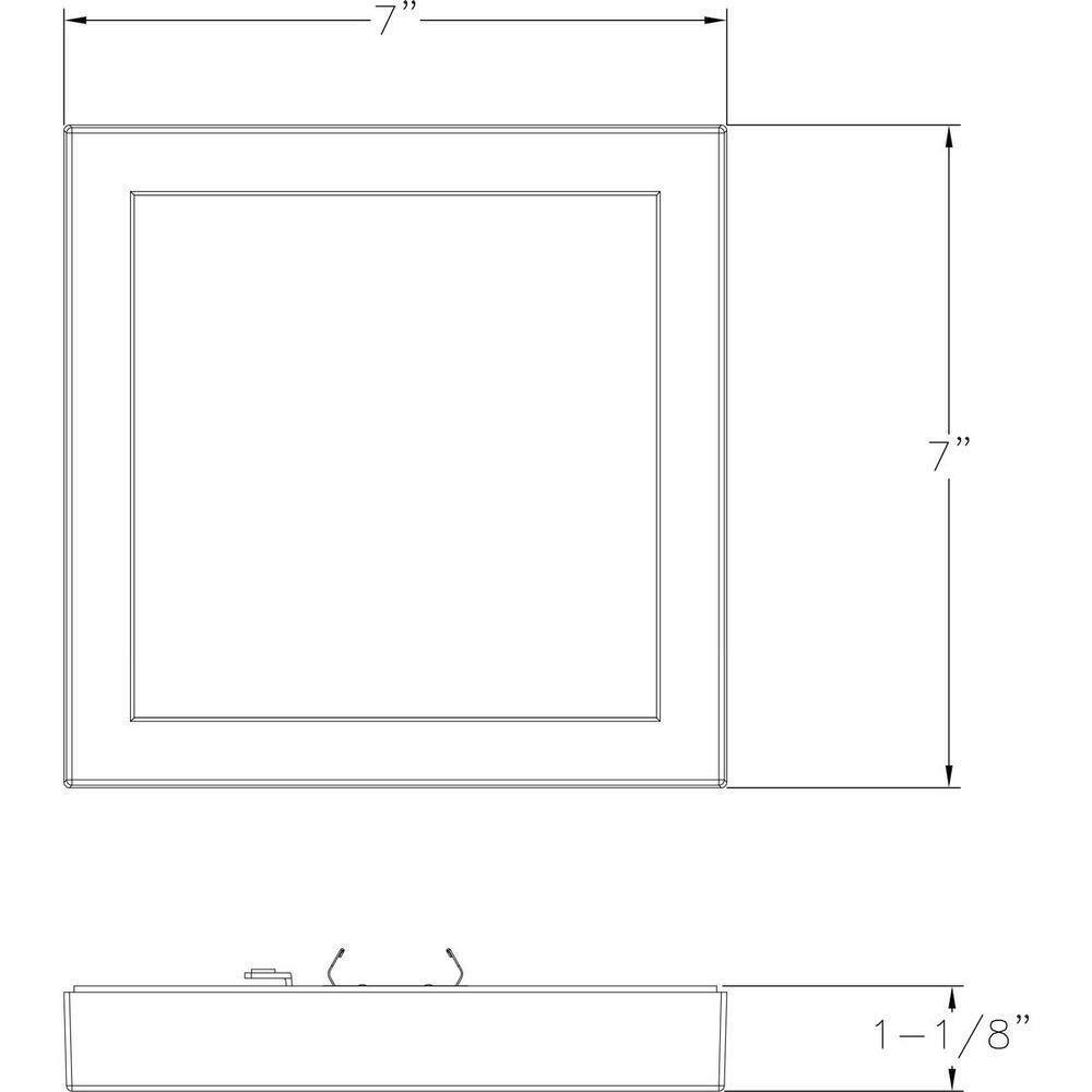 Progress Lighting Everlume White Integrated LED Edgelit Square Semi-Flush Mount